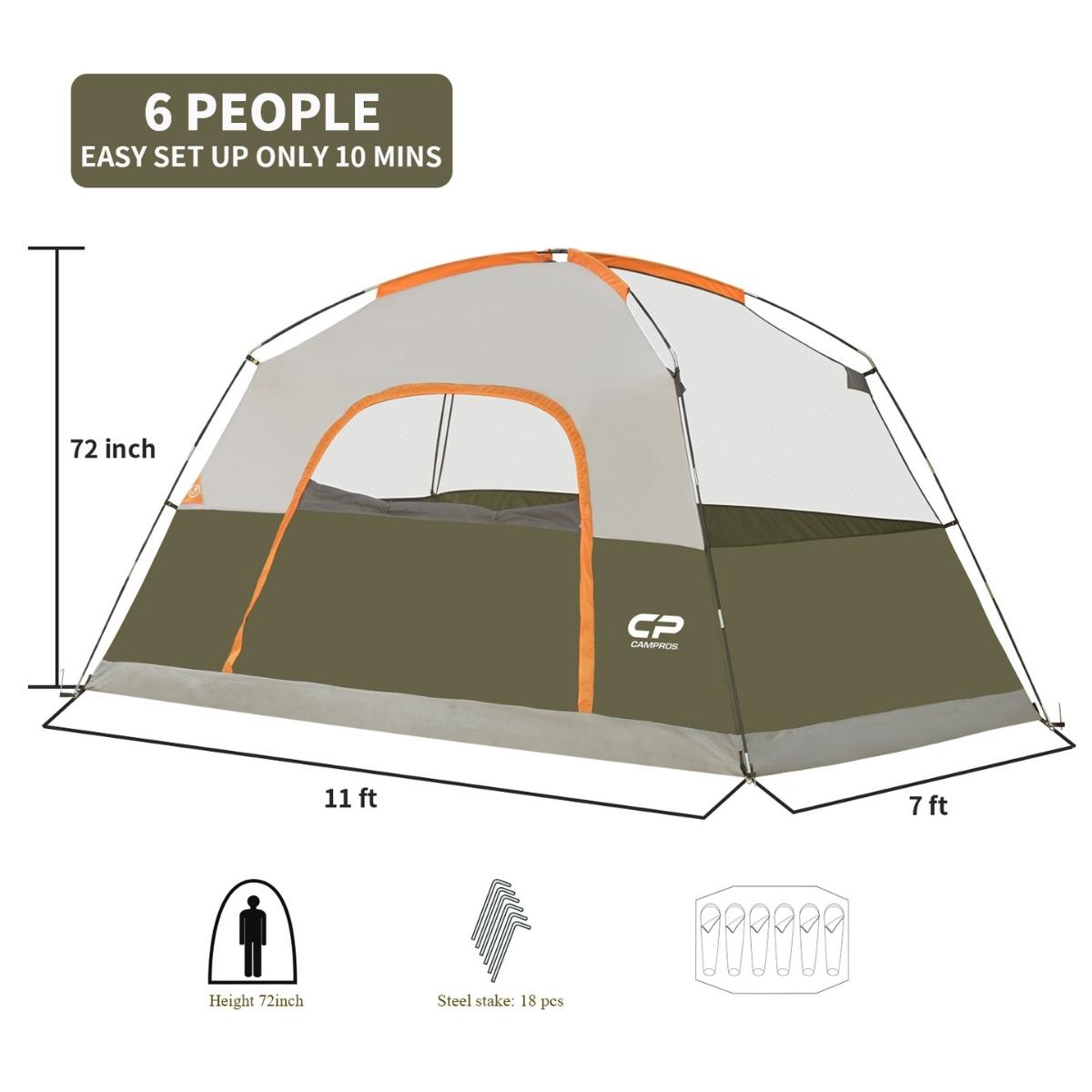 CAMPROS 6 Person Cabin Tent (NEW)-Camping Tents-Campros Tent