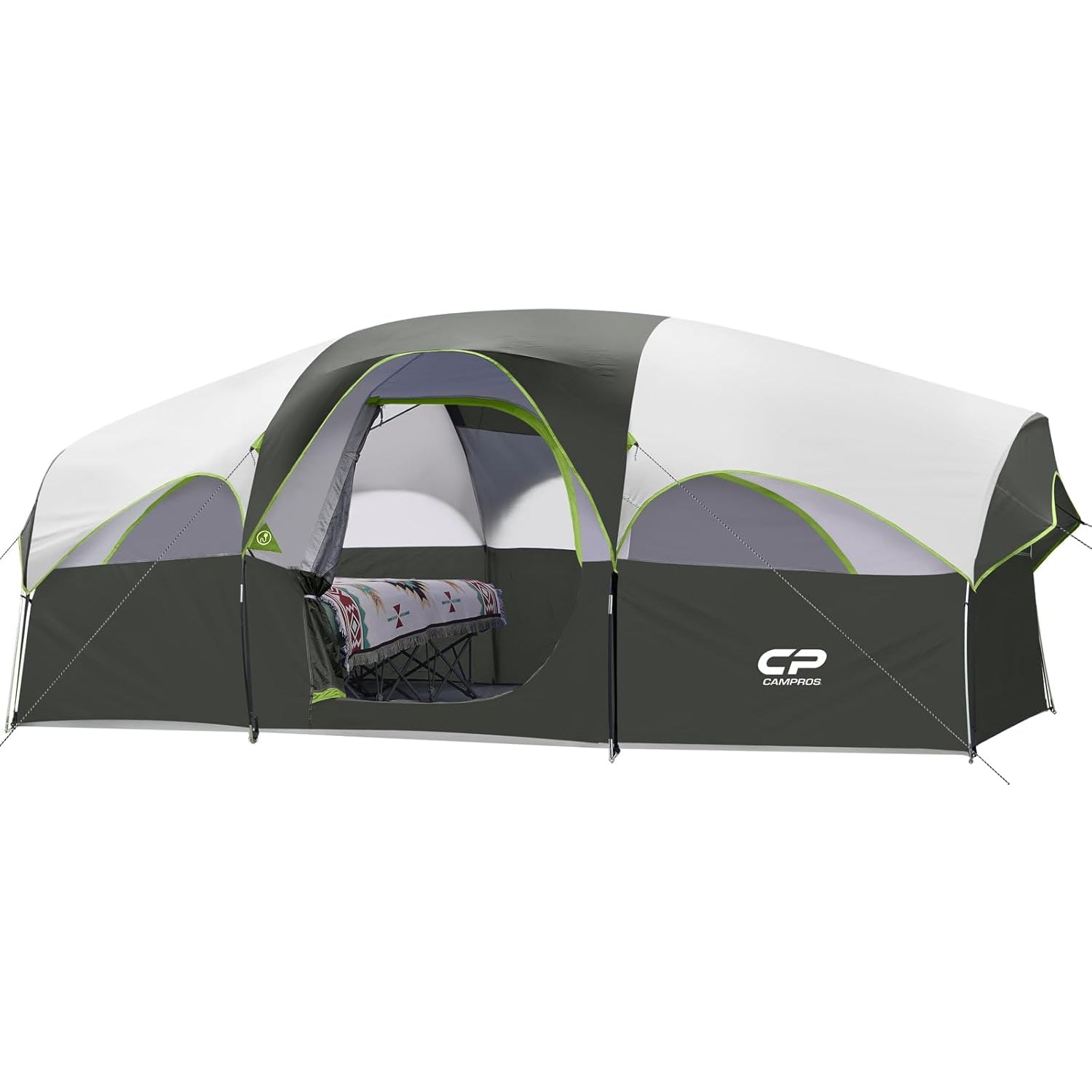 8 Person Weather Resistant Family Tent | Double Layer with Divided Room