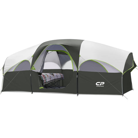 8 Person Weather Resistant Family Tent | Double Layer with Divided Room