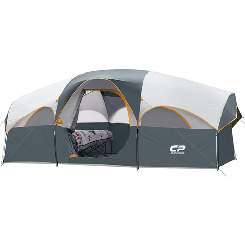 8 Person Weather Resistant Family Tent | Double Layer with Divided Room