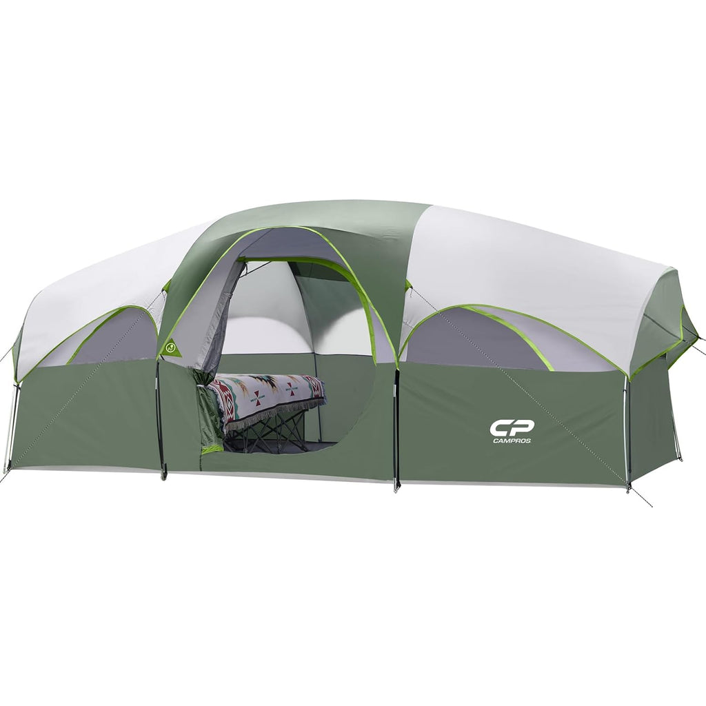 8 Person Weather Resistant Family Tent | Double Layer with Divided Room