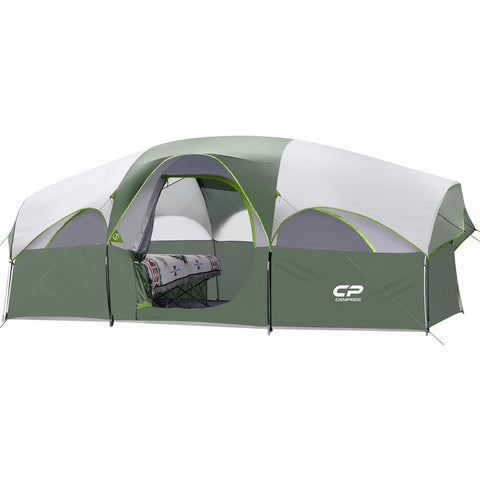 8 Person Weather Resistant Family Tent | Double Layer with Divided Room
