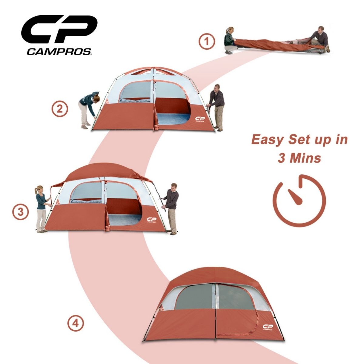 CAMPROS 6 Person Cabin Tent (CLASSIC)-Camping Tents-Campros Tent