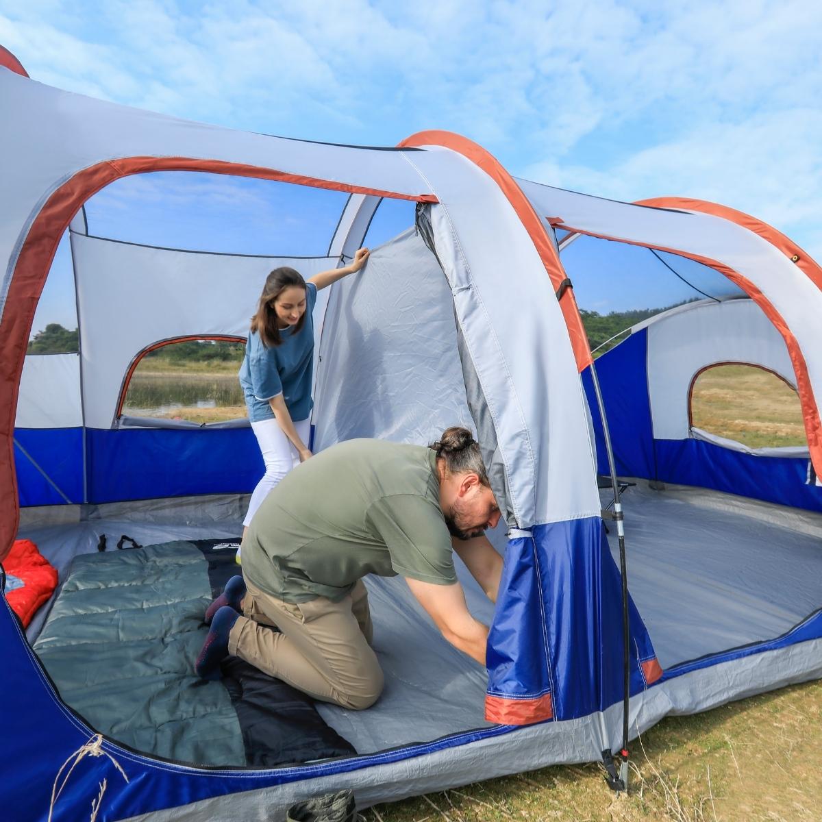 CAMPROS 12 Person Family Camping Tent (3 Rooms)-Camping Tents-Campros Tent