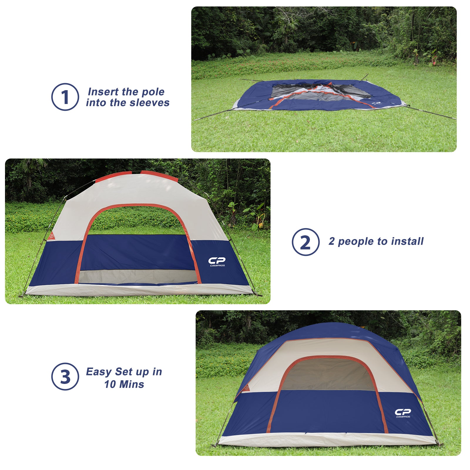 CAMPROS 4 Person Cabin Tent