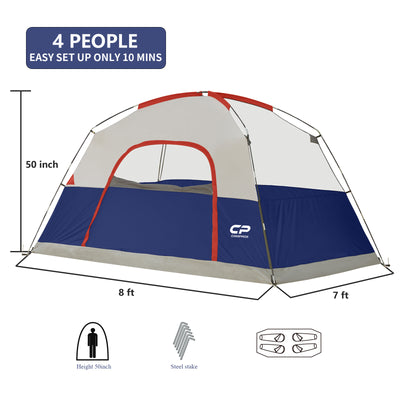 CAMPROS 4 Person Cabin Tent