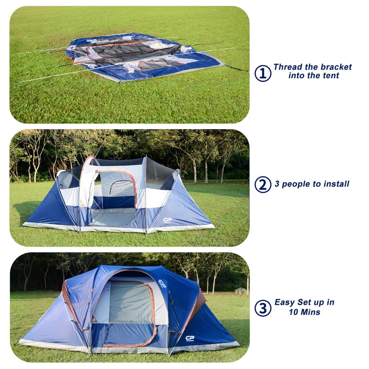 CAMPROS 9 Person Family Camping Tent (2 Rooms)-Camping Tents-Campros Tent